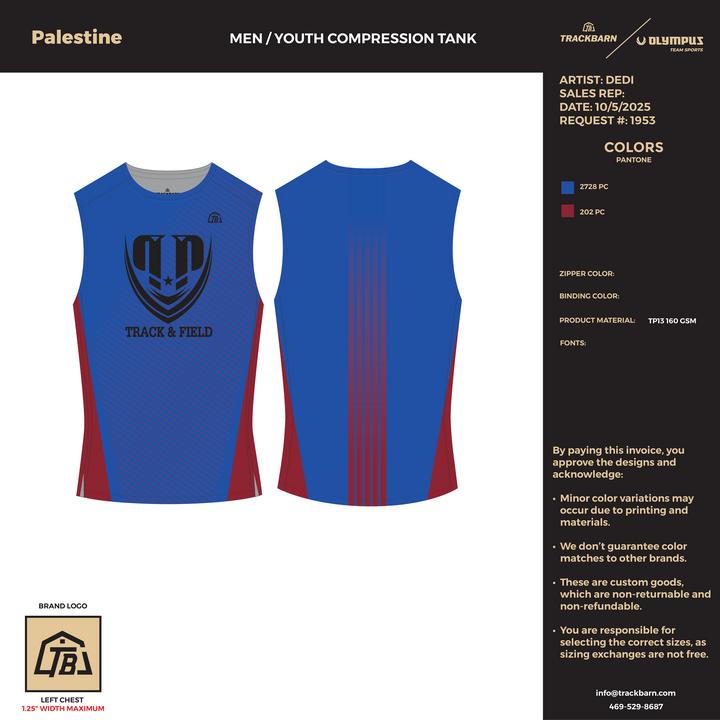Palestine - Men Compression Tank - Blue - TrackBarn
