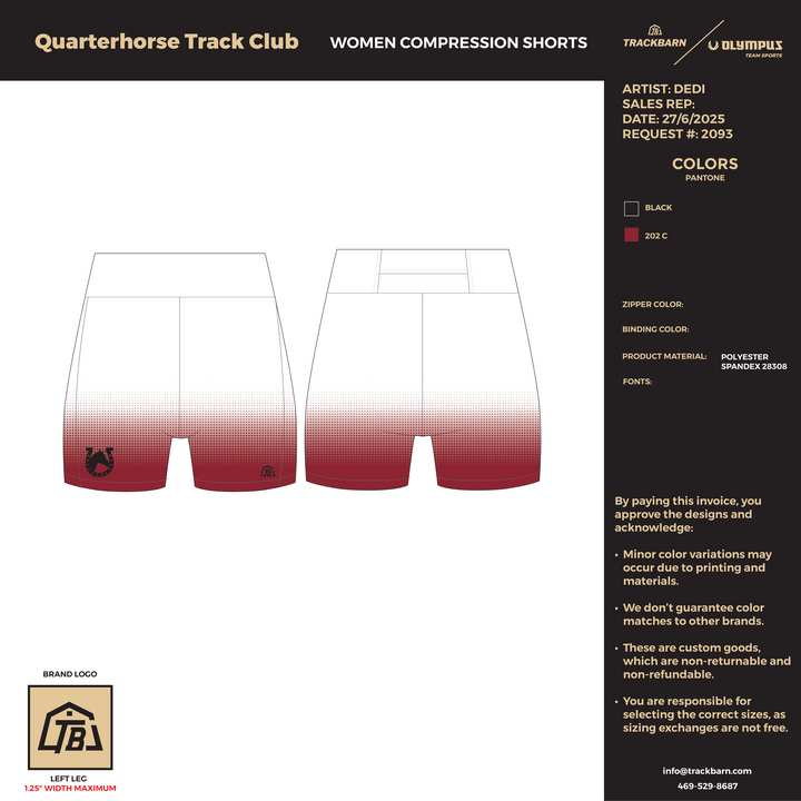 Quarterhorse Track Club - Girls Compression Shorts (1242) - TrackBarn