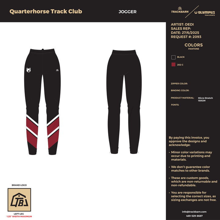 Quarterhorse Track Club - Youth Joggers (1238) - TrackBarn