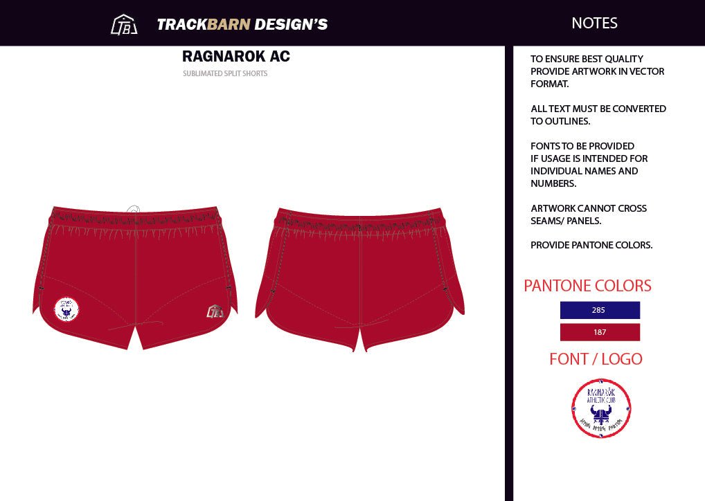 Ragnorok - AC - Mens Split Track Short - TrackBarn