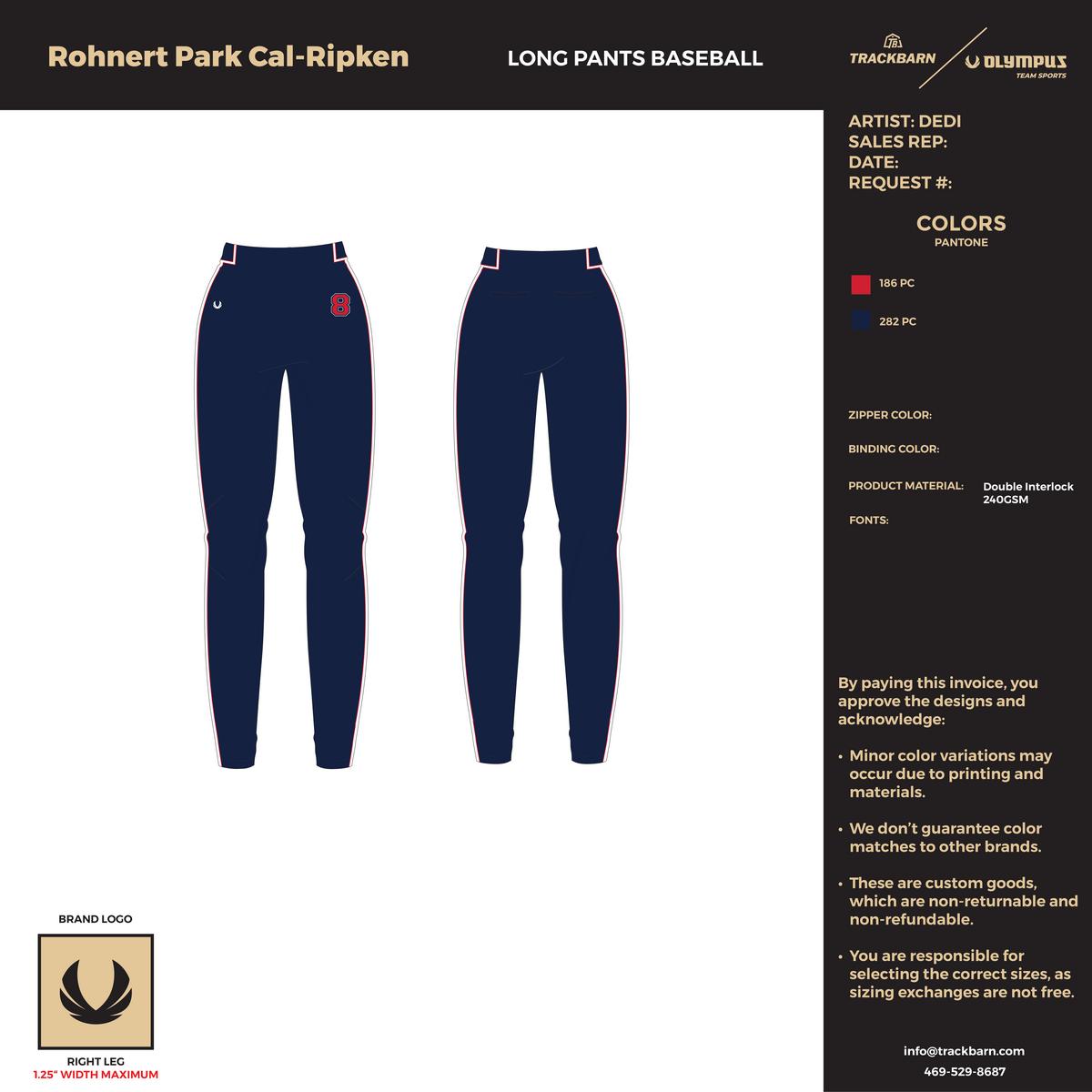 Rohnert Park Cal - Ripken 9U Blue Team - Long Pants - TrackBarn