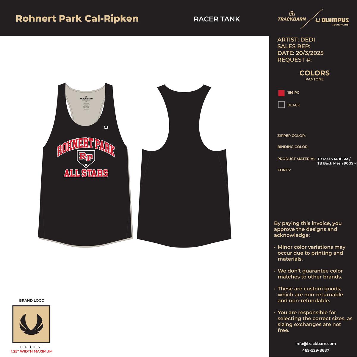 Rohnert Park Cal - Ripken Team Store - Racer Tank - TrackBarn