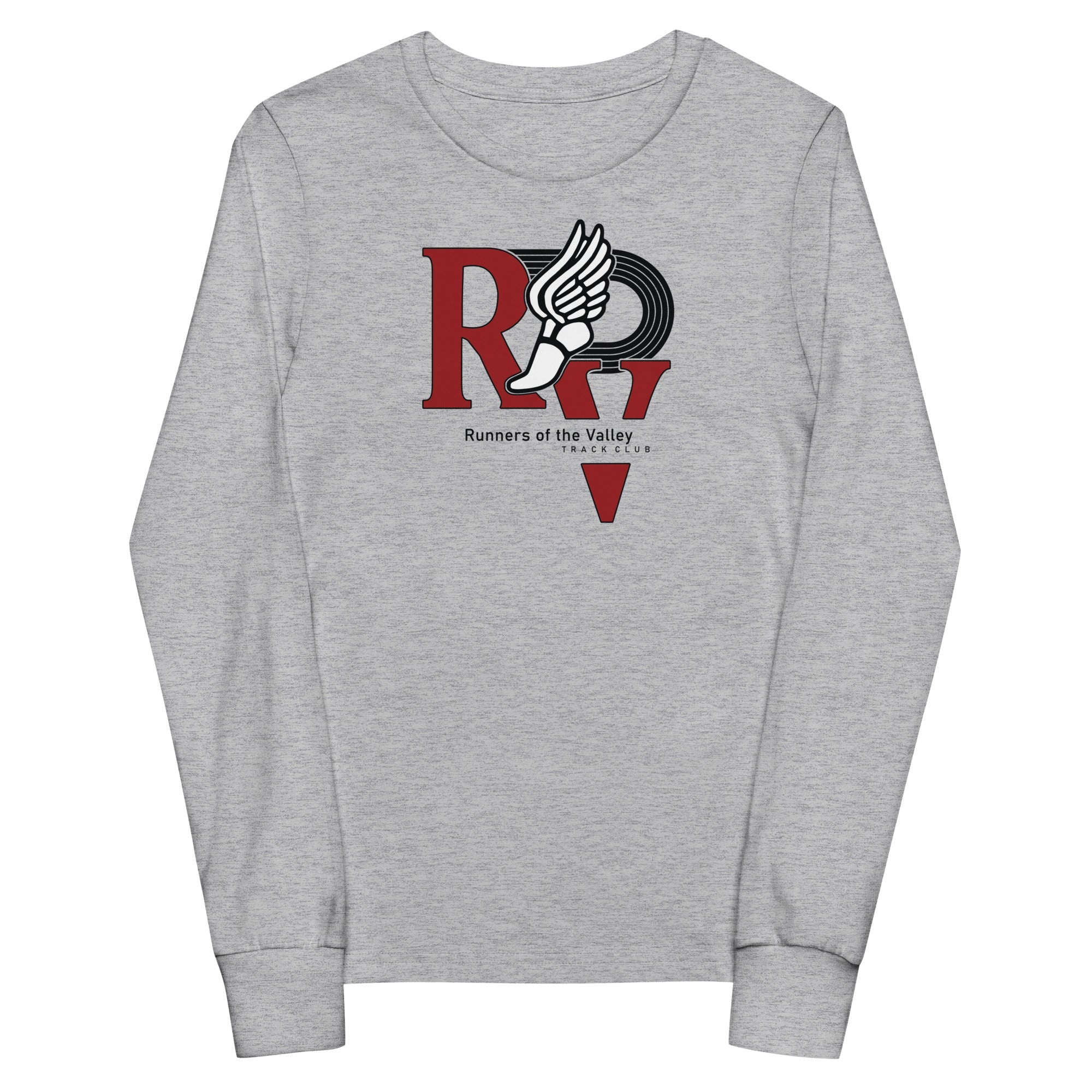 Runners of the Valley Grey Youth long sleeve tee - TrackBarn