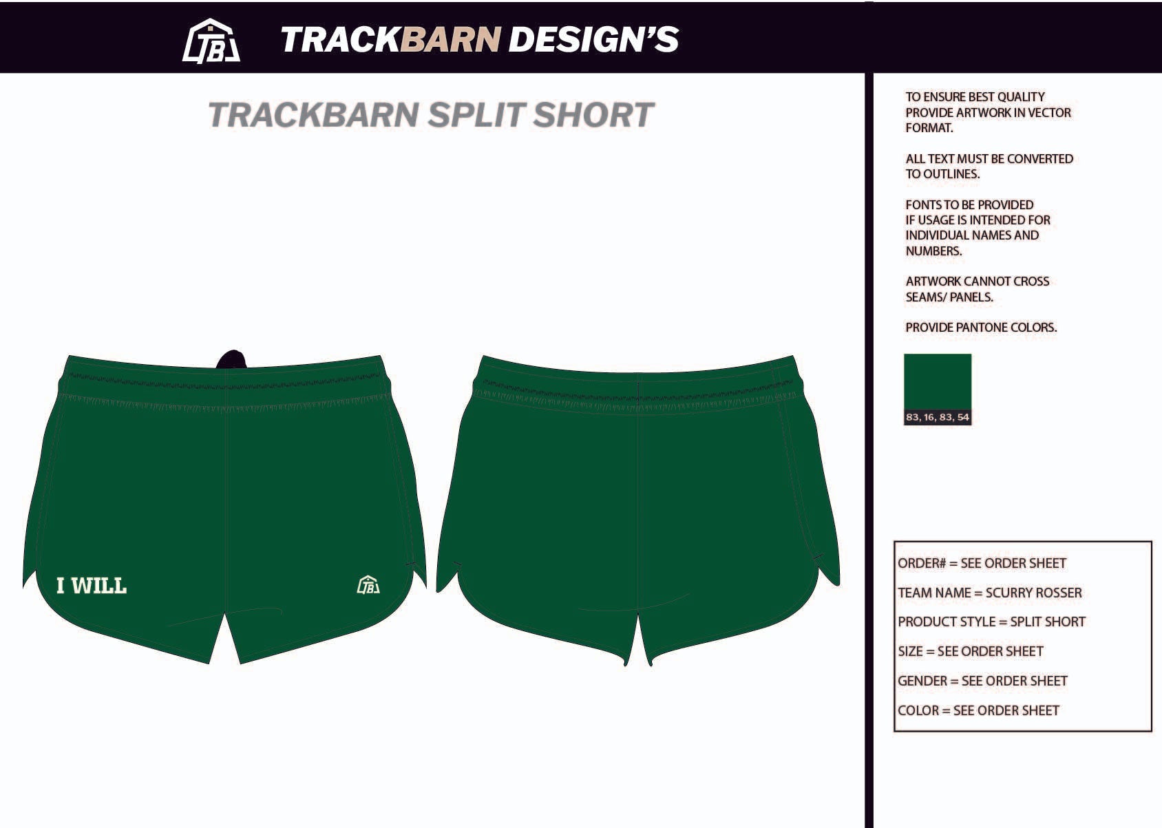 Scurry - Rosser - Mens Split Track Short - TrackBarn