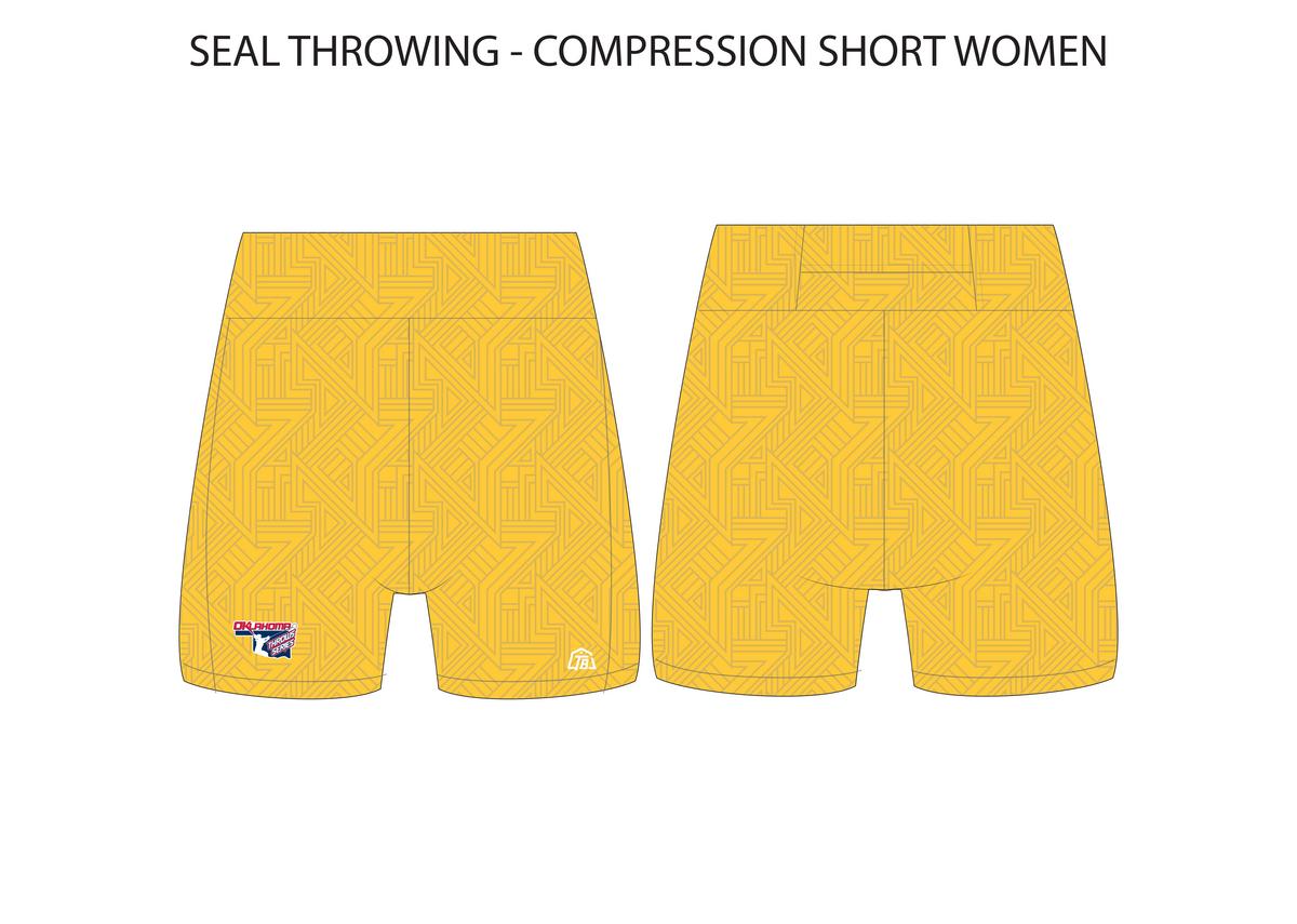 Seal Throwing Club LLC - Women Short Running Tight - Yellow - TrackBarn