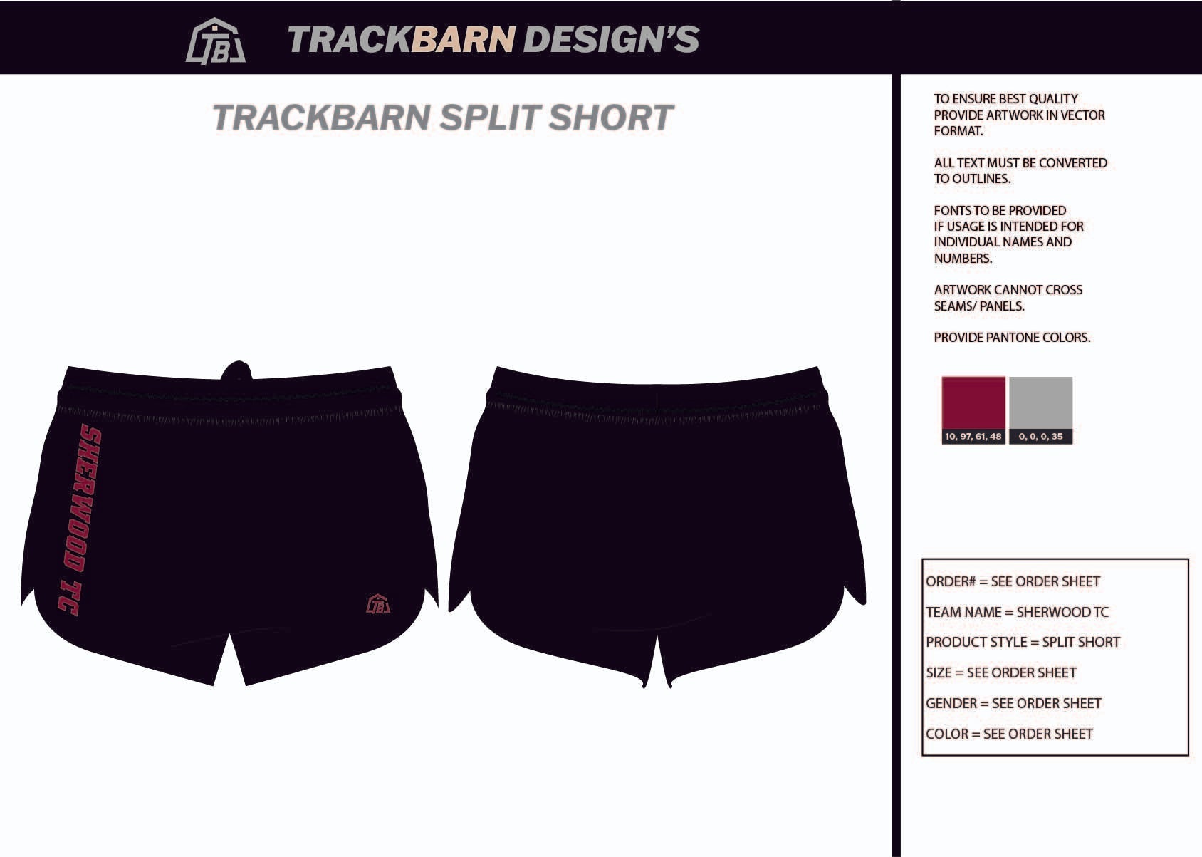 Sherwood - TC - Womens Split Track Short - TrackBarn