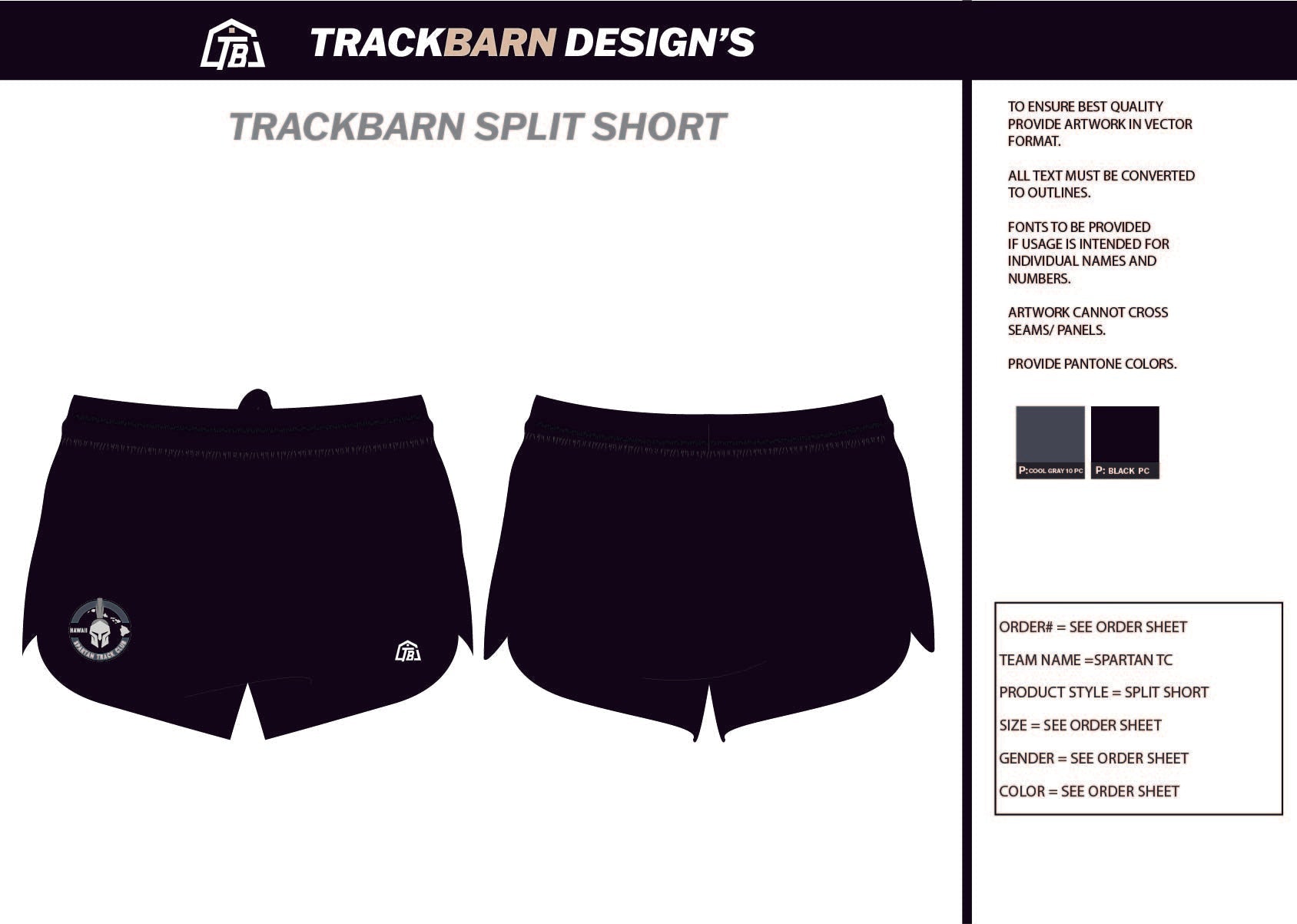 Spartan - TC - Mens Split Track Short - TrackBarn