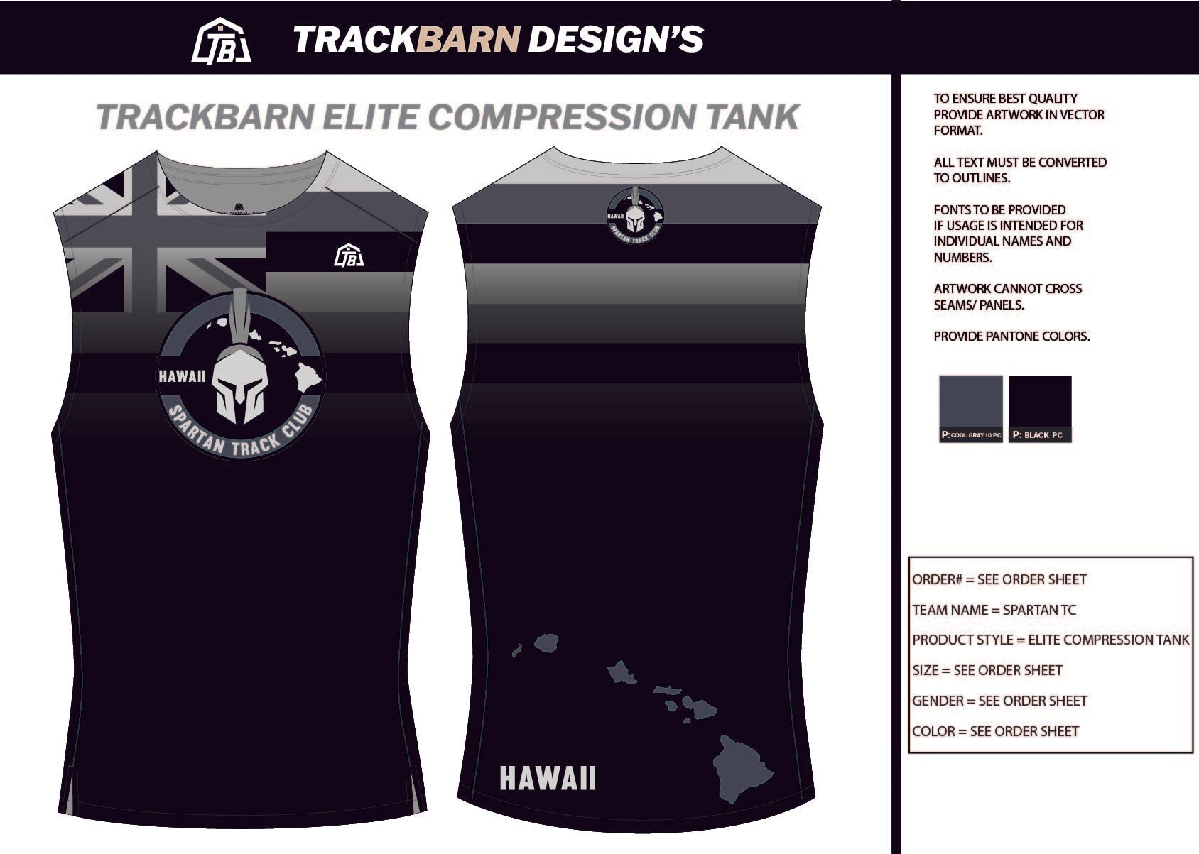 Spartan - TC - Mens Track Compression Tank - TrackBarn