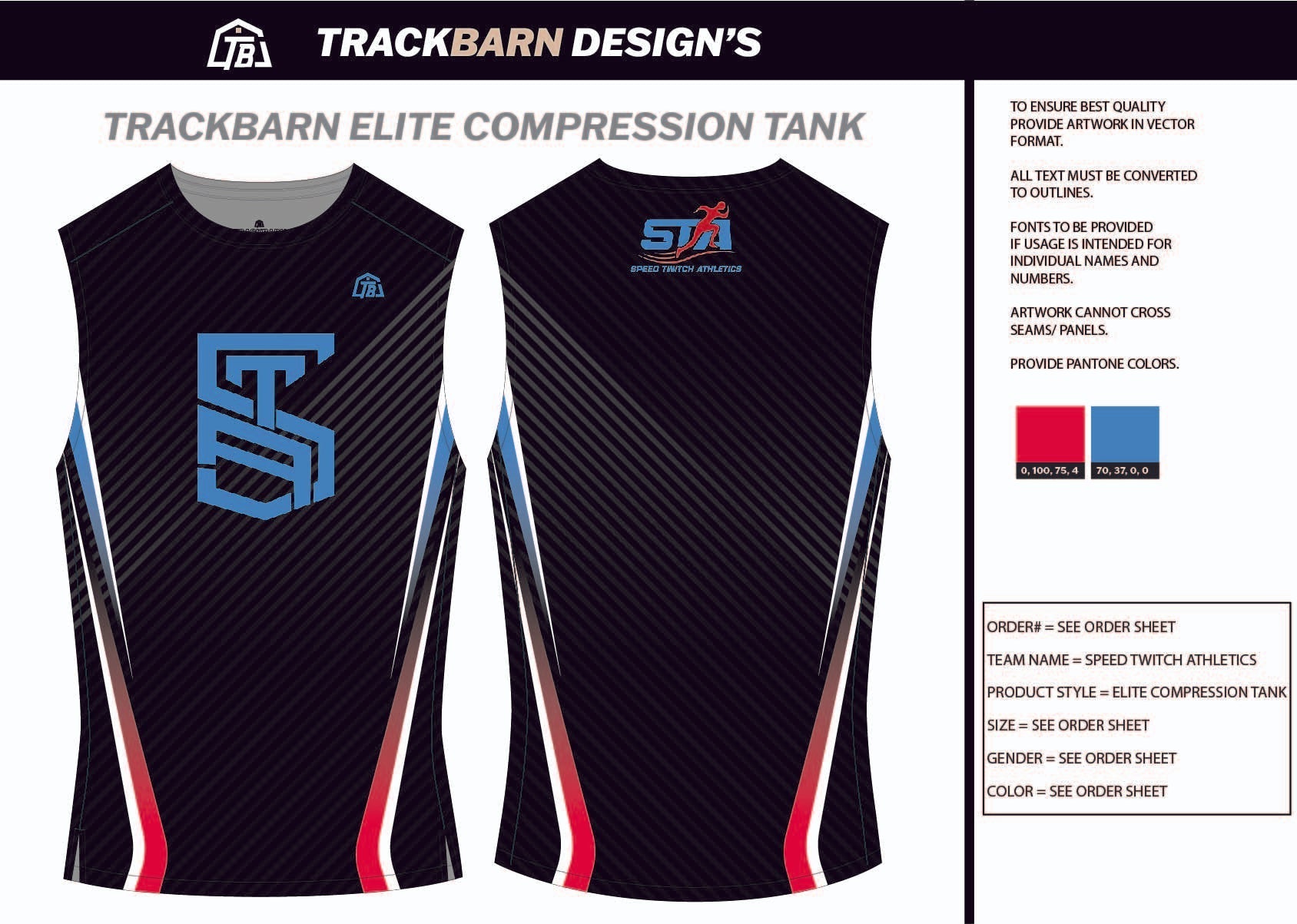 Speed - Twitch - Athletics Mens Track Compression Tank - TrackBarn