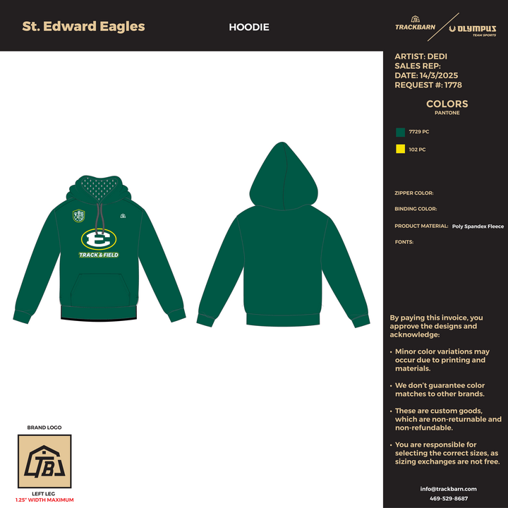 St. Edward Eagles - Men Hoodie (2890) - TrackBarn