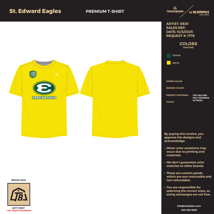 St. Edward Eagles - Women Performance T-Shirt (2886) - TrackBarn