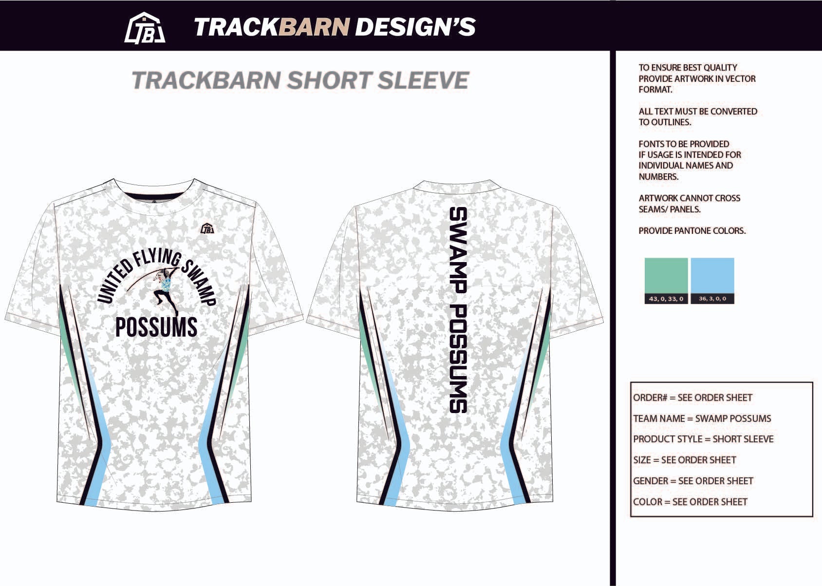 Swamp - Possums - Mens Stretch Light Training Tee - TrackBarn