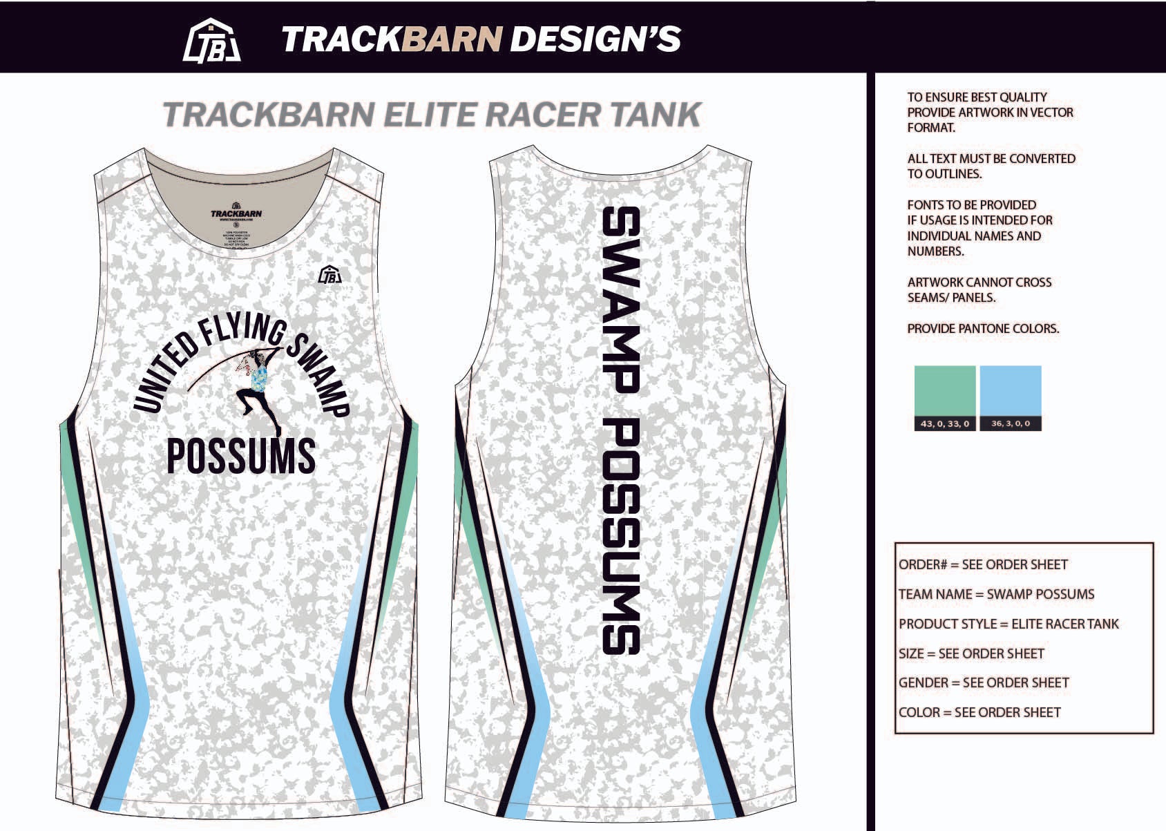 Swamp - Possums - Mens Track Singlet - TrackBarn