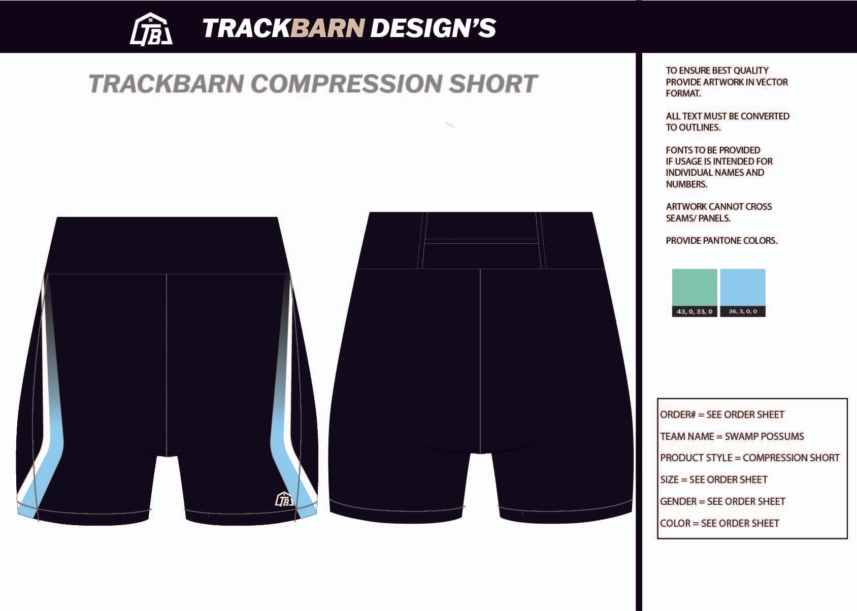 Swamp - Possums - Womens Short Running Tight - TrackBarn