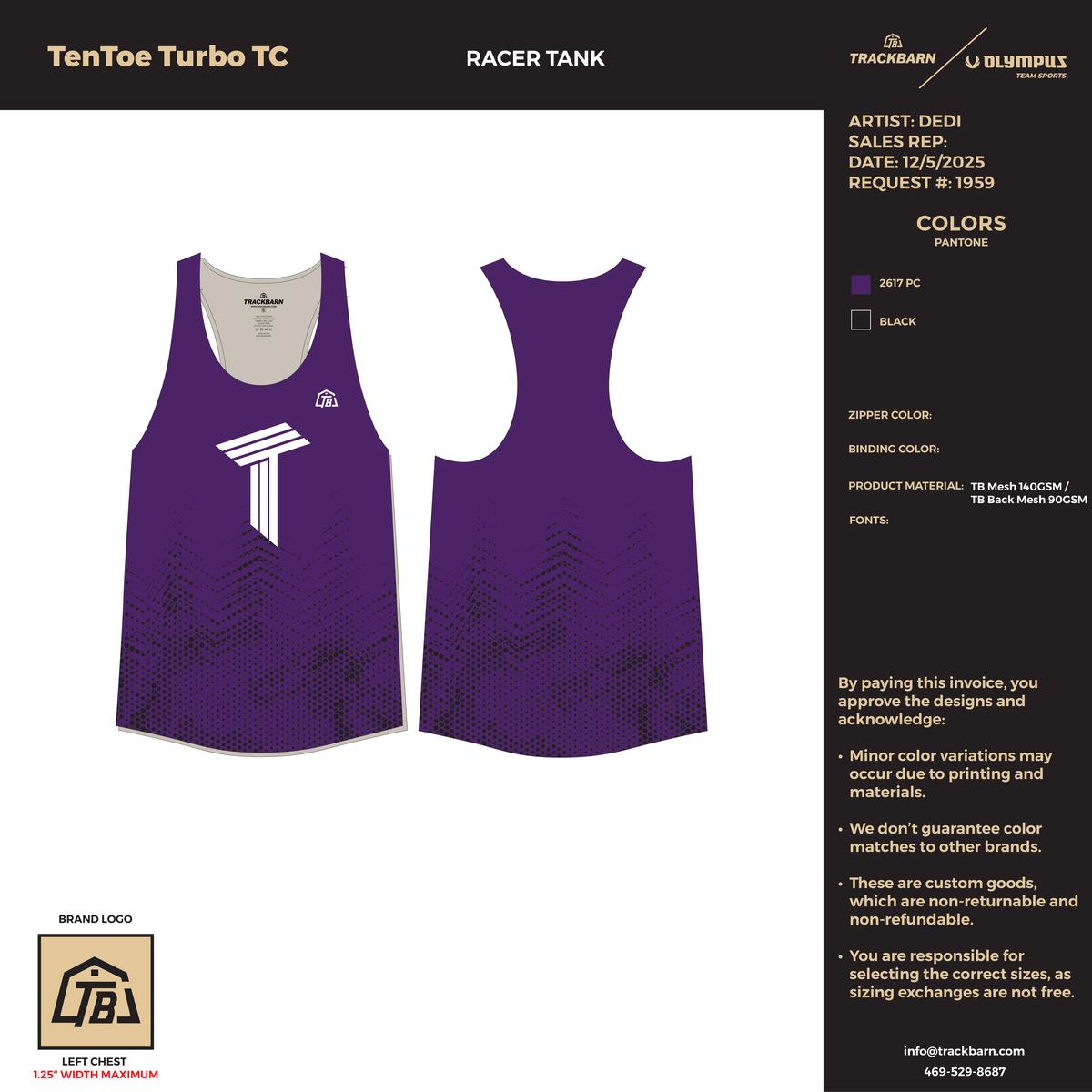 TenToe Turbo TC - Women's Track Singlet - Purple - TrackBarn