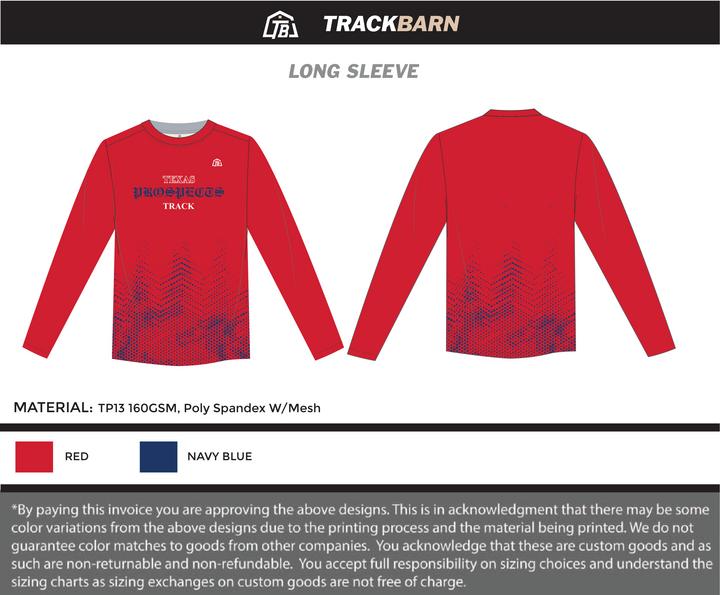 Texas Prospects Track - Men Long Sleeve - Red - TrackBarn
