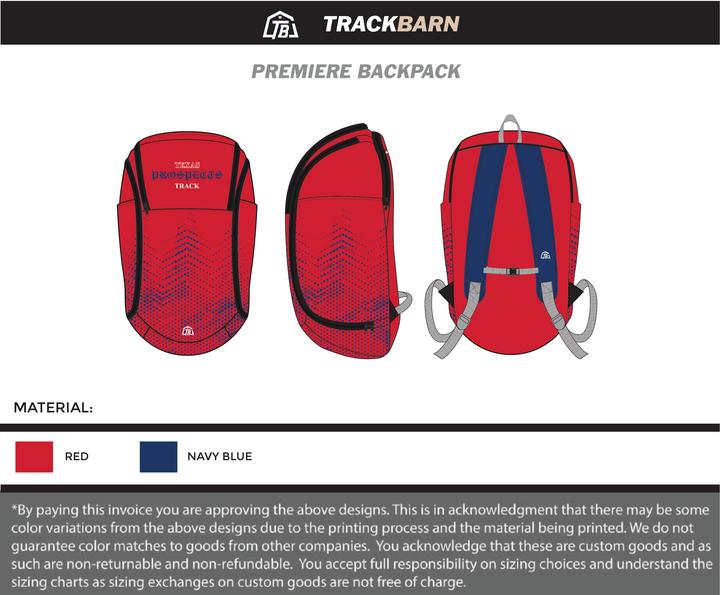 Texas Prospects Track - Premiere Backpack - Red - TrackBarn