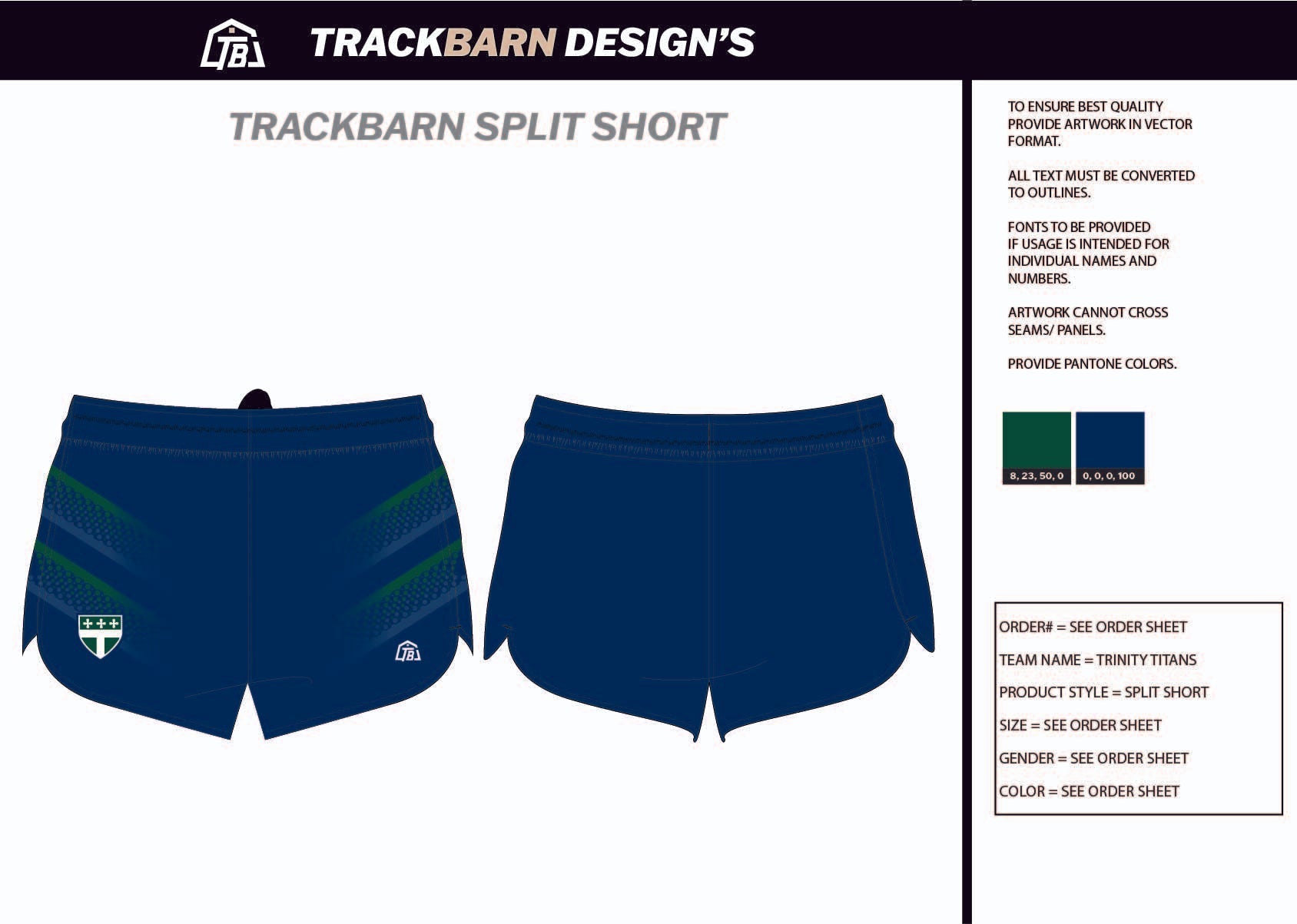 Trinity - Titans - Mens Split Track Short - TrackBarn