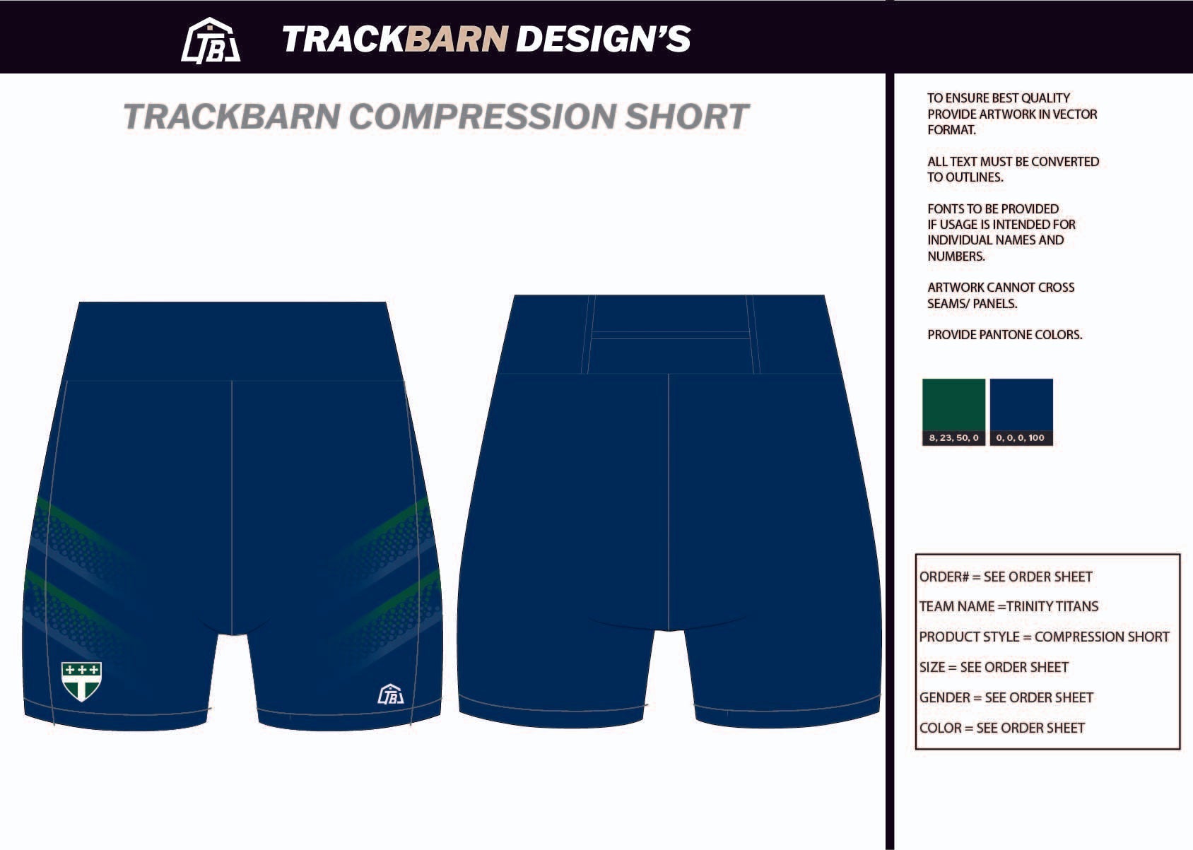 Trinity - Titans - Womens Short Running Tight - TrackBarn