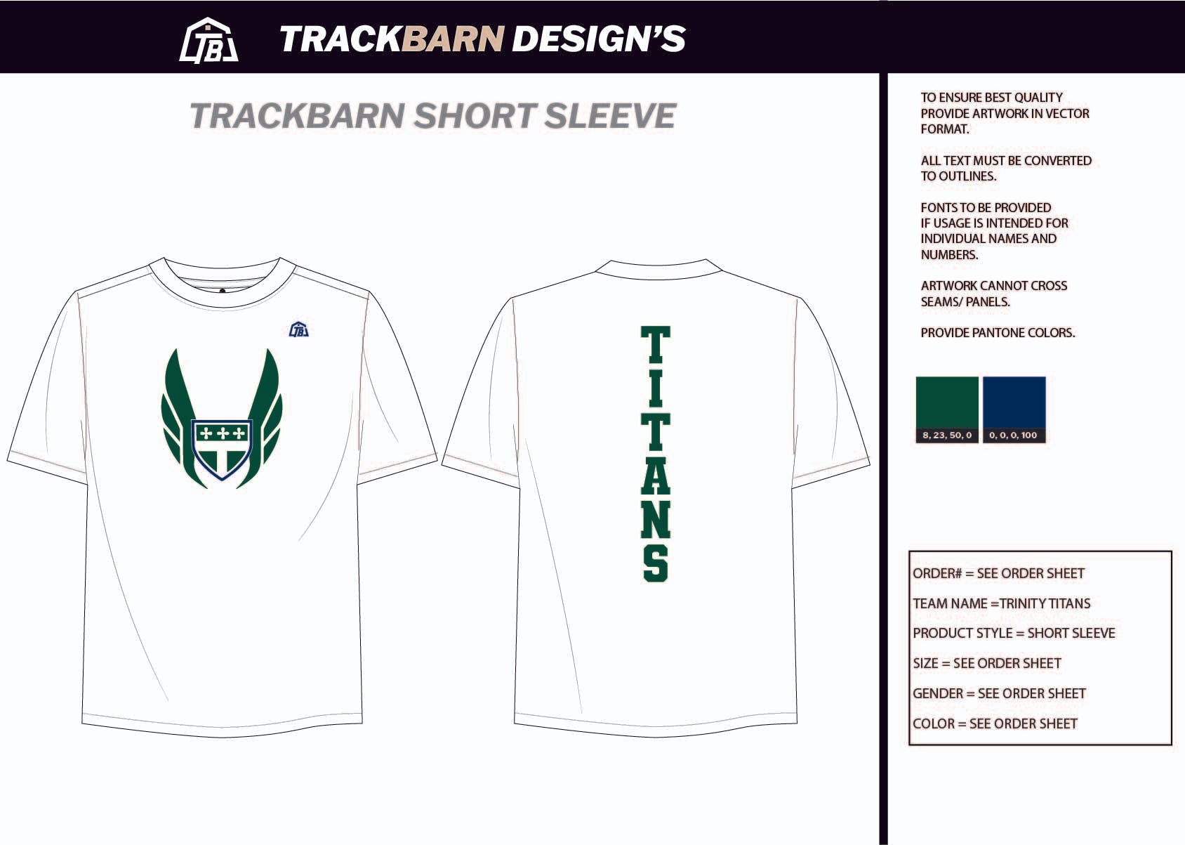 Trinity - Titans - Womens Stretch Light Training Tee - TrackBarn