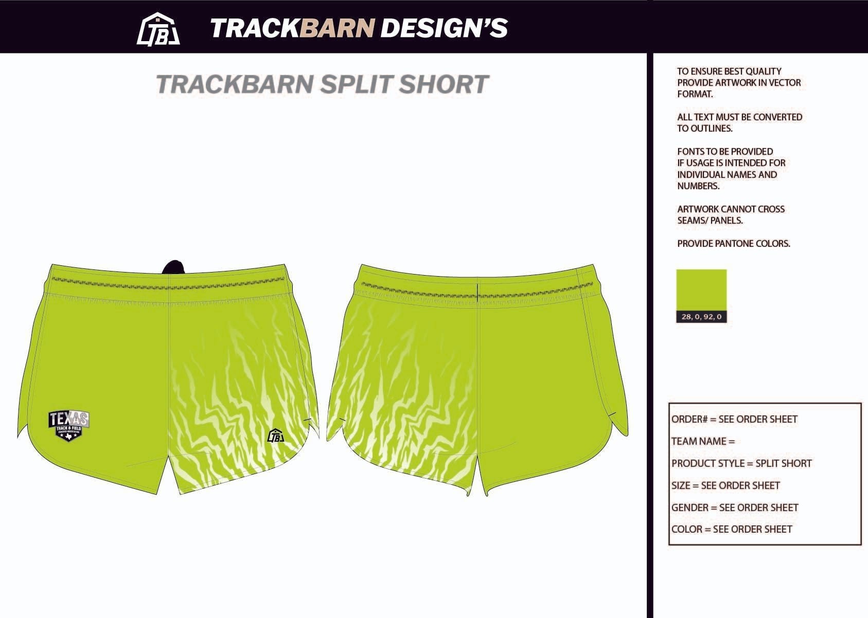 TTFCA - Mens Split Track Short - TrackBarn