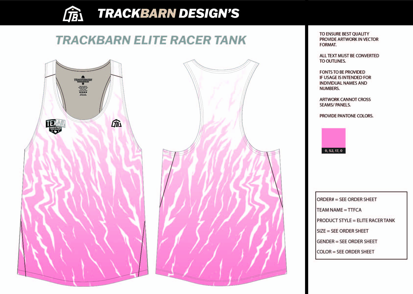 TTFCA - Womens Track Singlet - TrackBarn