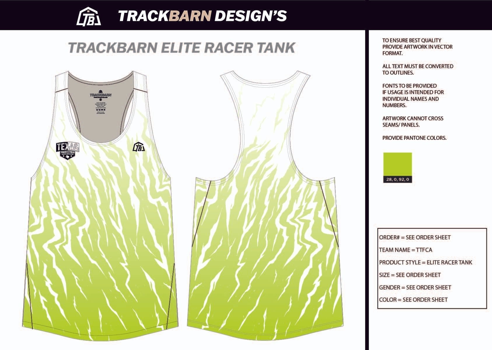 TTFCA - Womens Track Singlet - TrackBarn