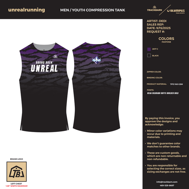unrealrunning - Men Compression Tank (2865) - TrackBarn