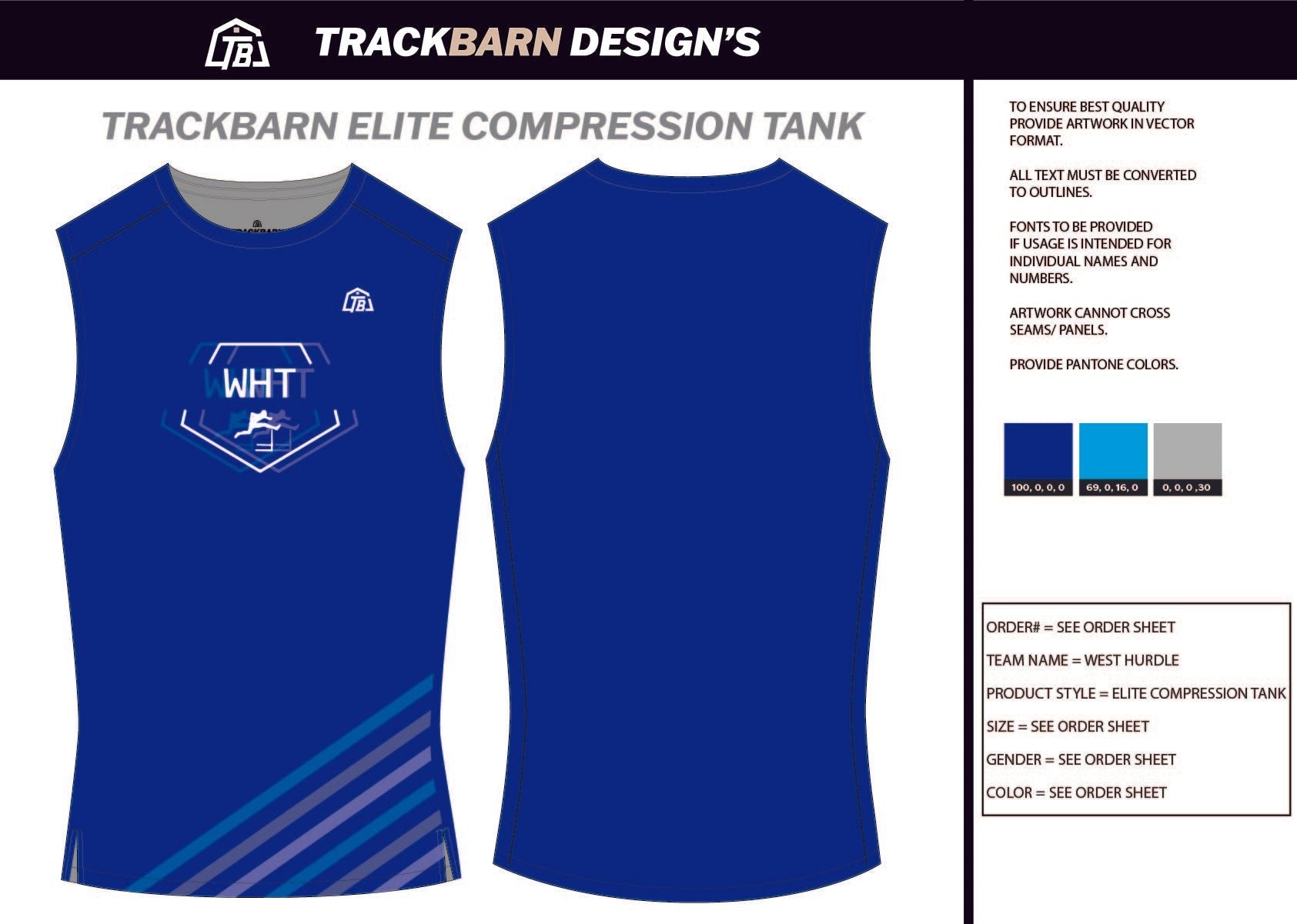 West - Hurdle - Training Mens Track Compression Tank - TrackBarn