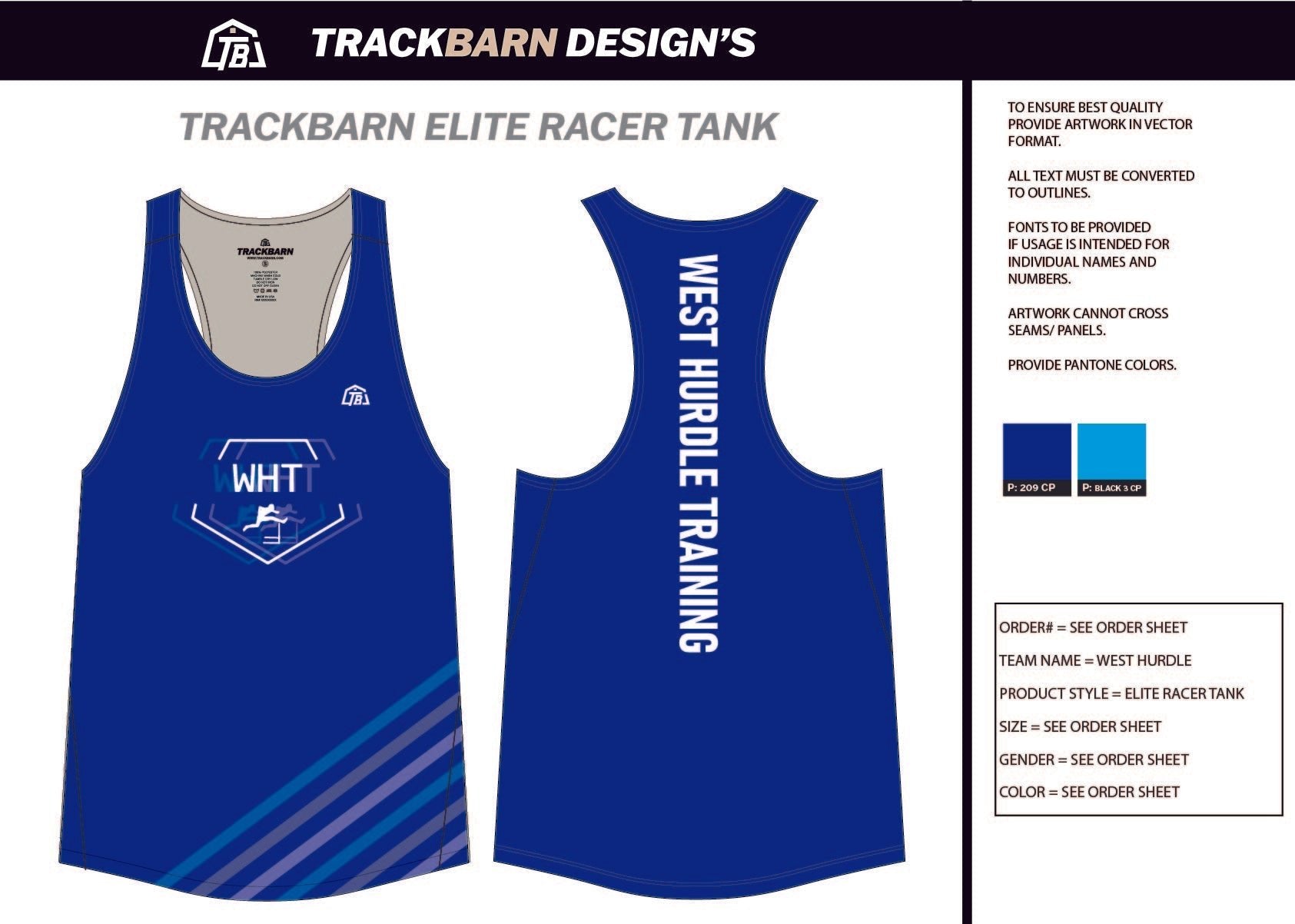 West - Hurdle - Training Youth Track Singlet - TrackBarn