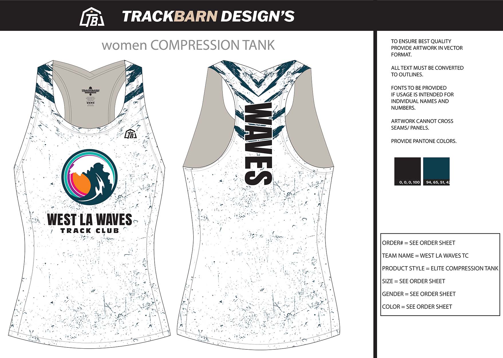 West LA Track Club - Women Compression Tank - FT - White - TrackBarn