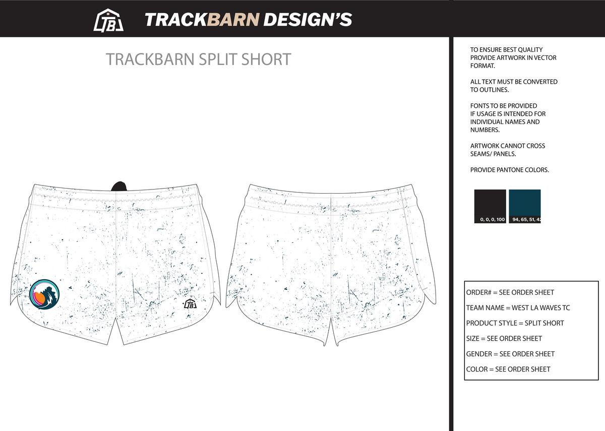 West Lake Track Club - Youth Split Track Short - White - TrackBarn