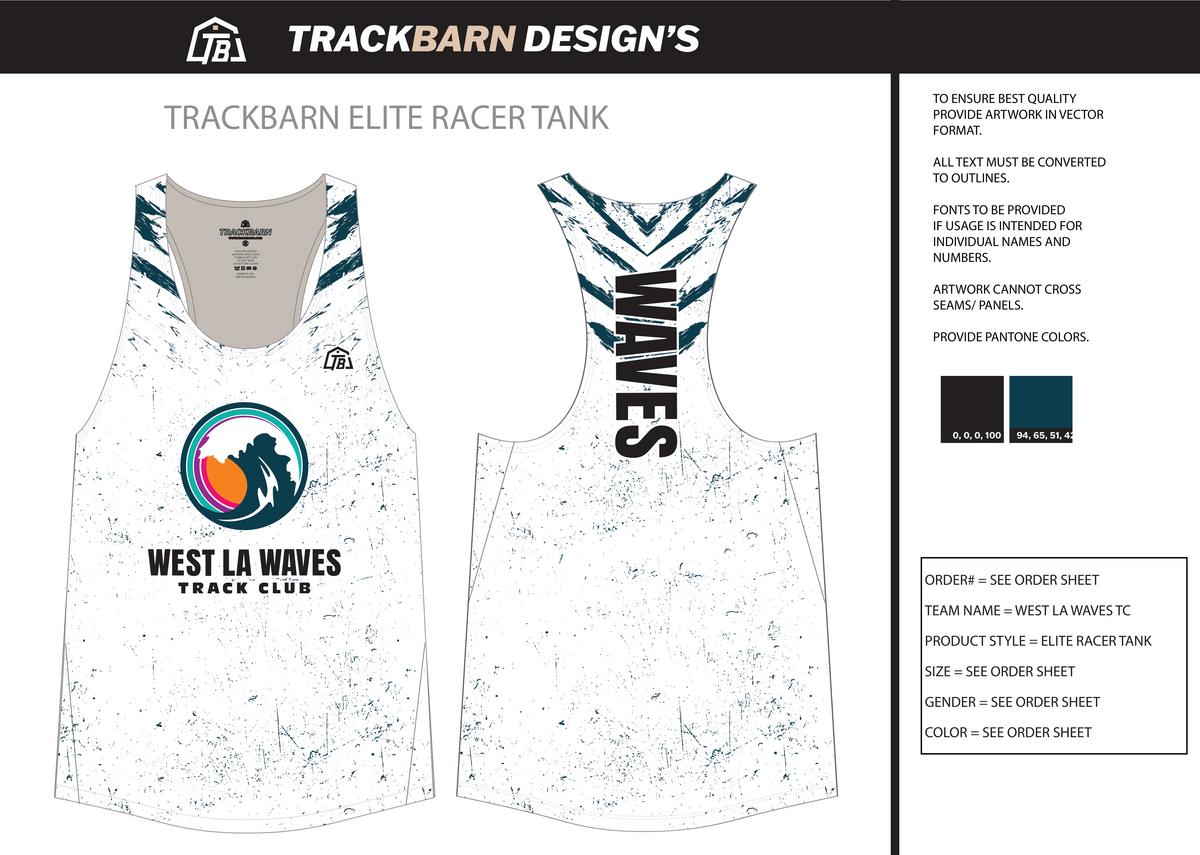 West Lake Track Club - Youth Track Singlet - White - TrackBarn