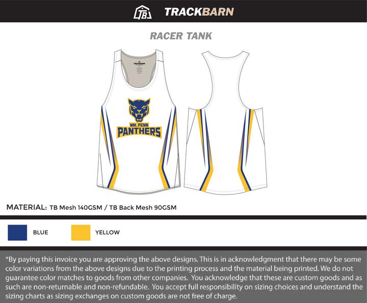Wm Penn Panthers - Youth Racer Tank - White - TrackBarn