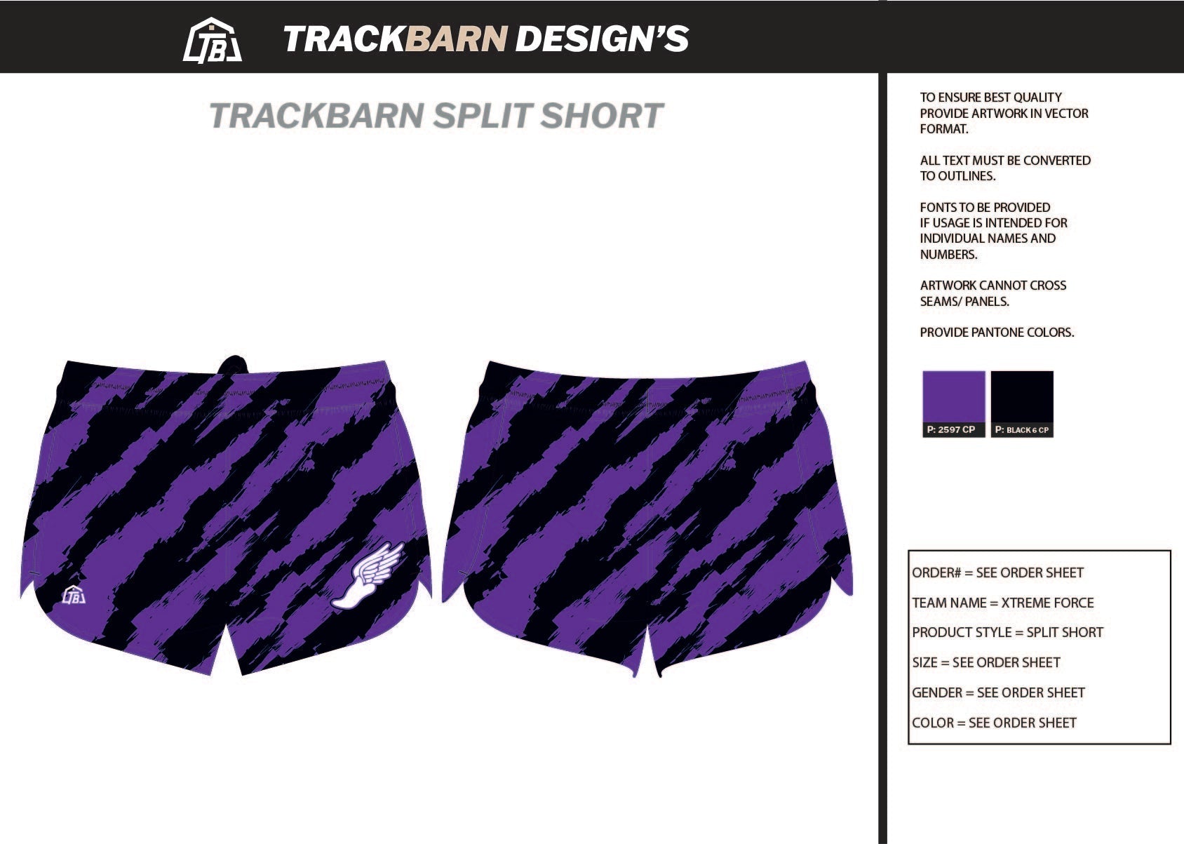 Xtreme - Force - Mens Split Track Short - TrackBarn