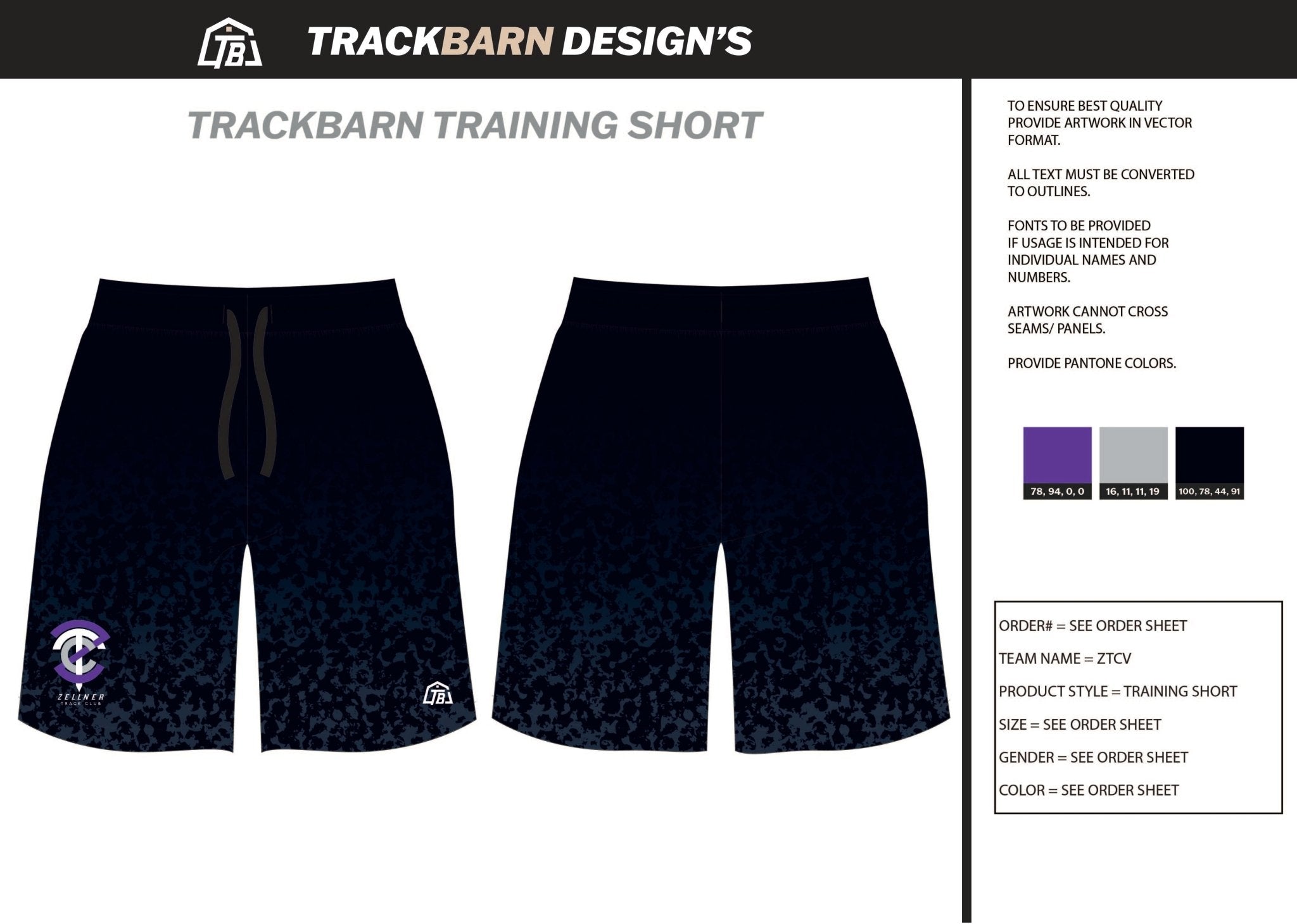 Zellner - Track - Club Mens Knit Shorts 9" - TrackBarn