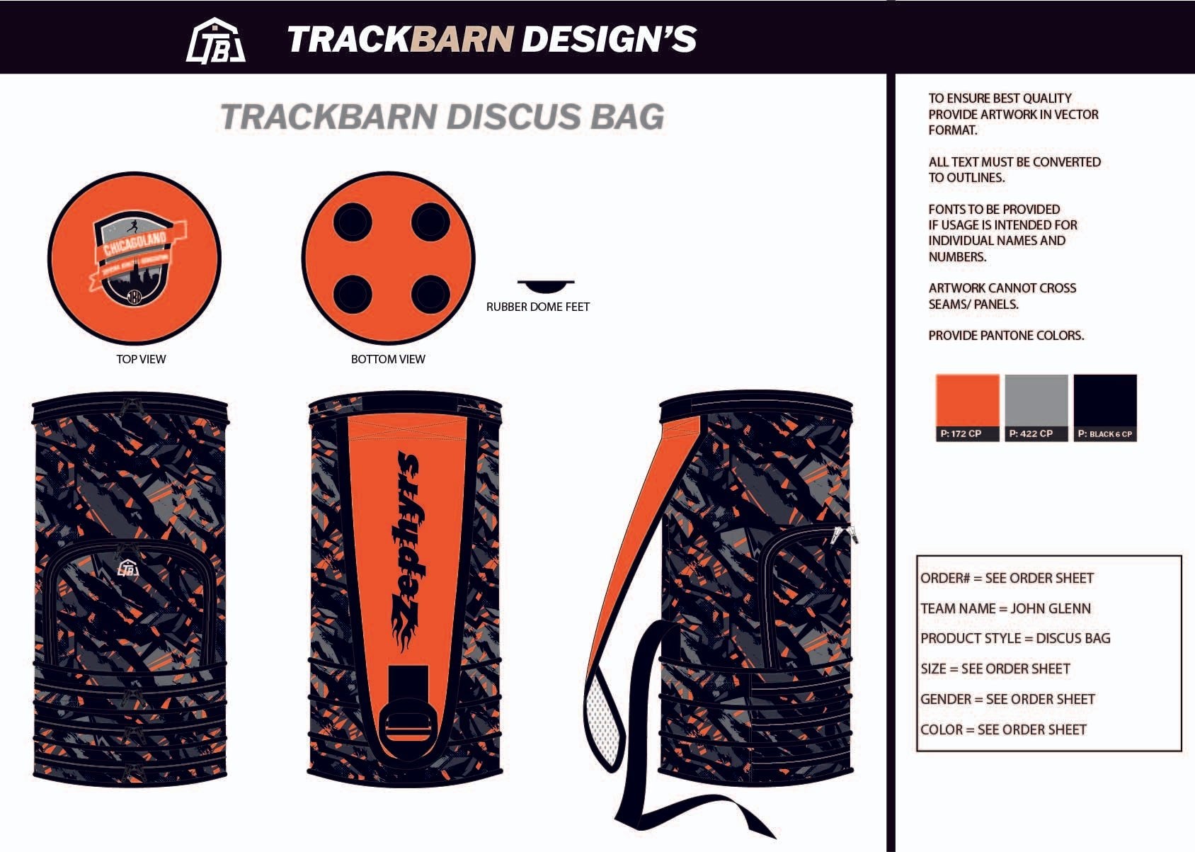 Zephyrs Discus Bag - TrackBarn