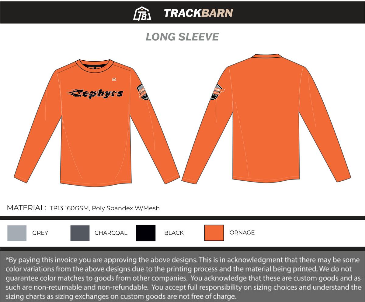 Zephyrs - Men Stretch Light Long Sleeve - Orange - TrackBarn