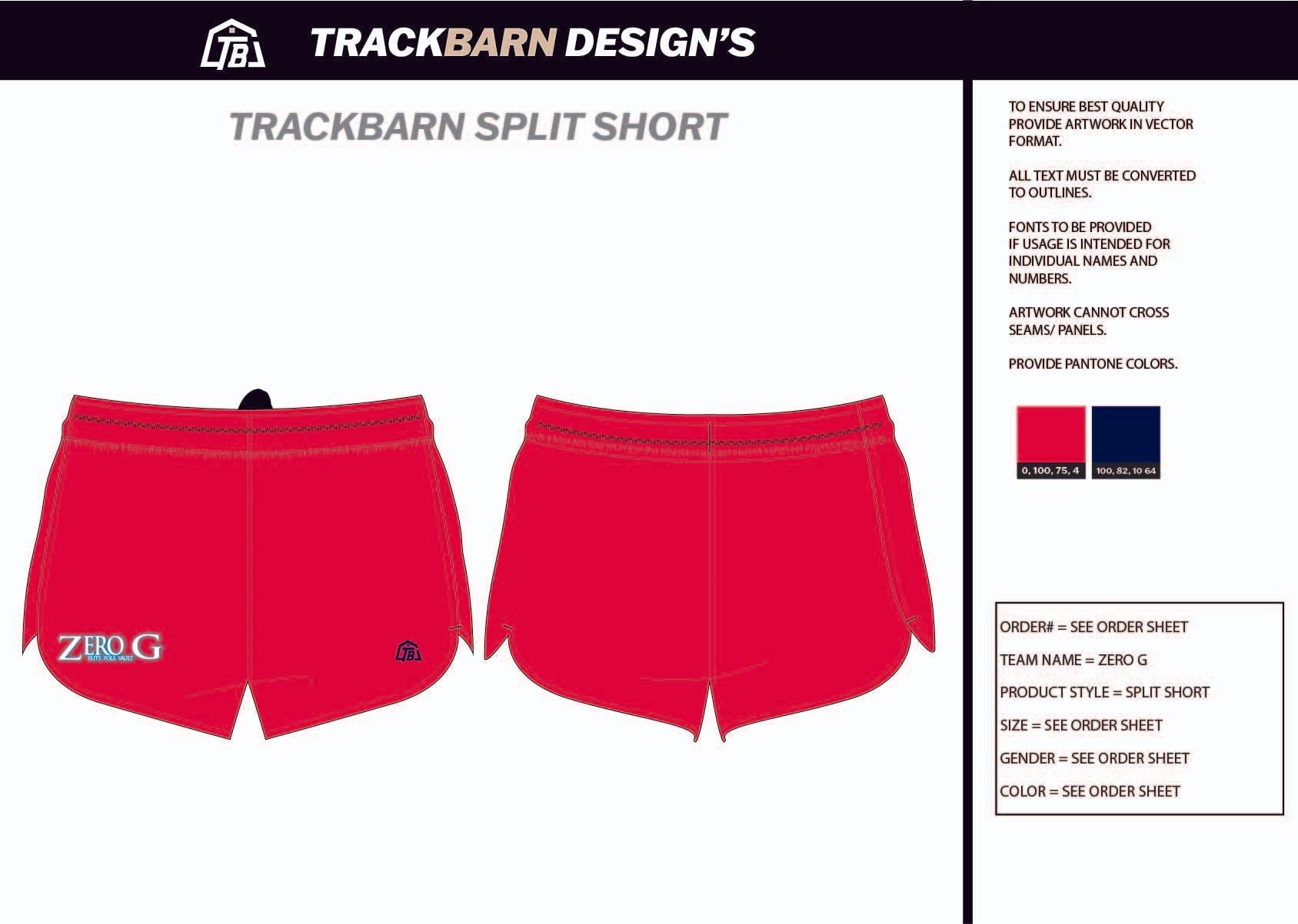 Zero - G - Womens Split Track Short - TrackBarn