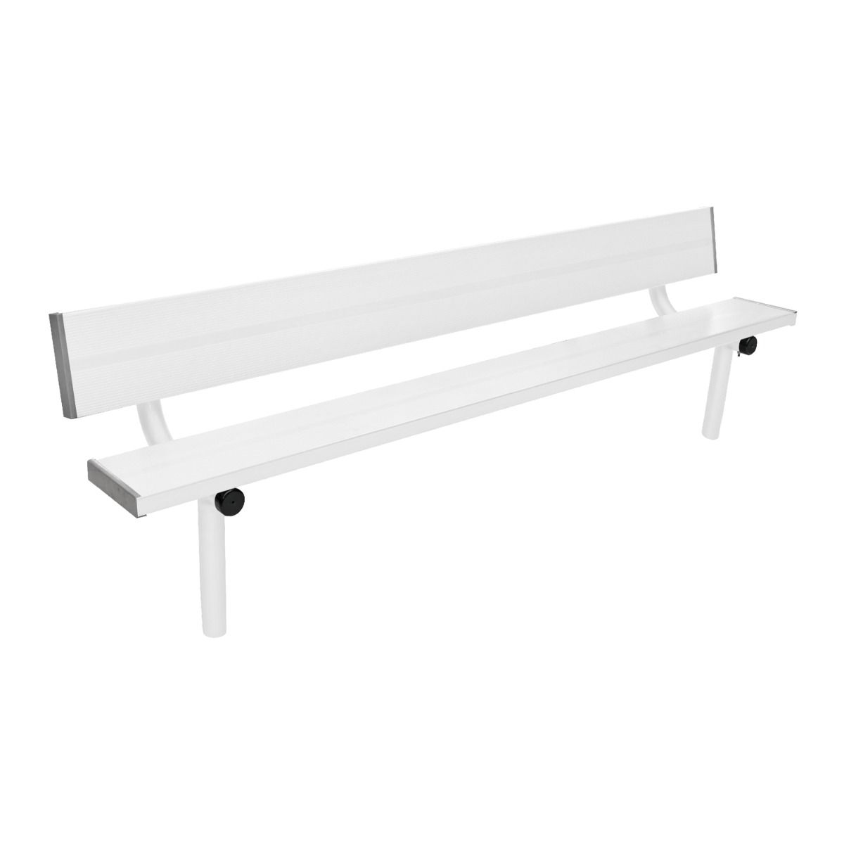 STATIONARY ALUMINUM BENCH WITH BACK