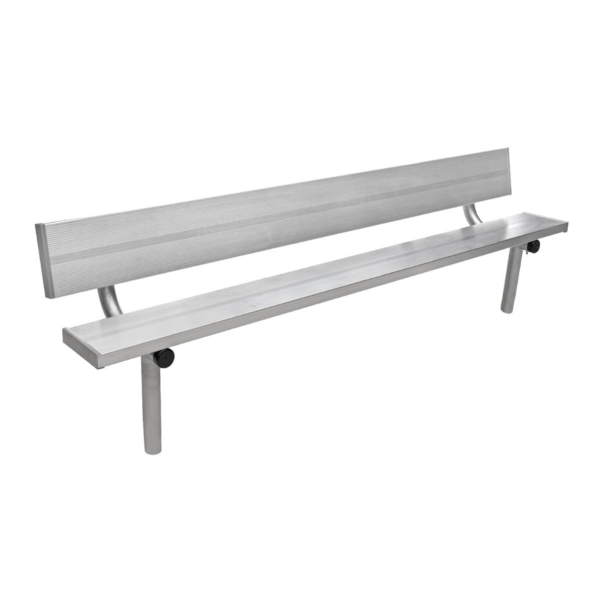STATIONARY ALUMINUM BENCH WITH BACK