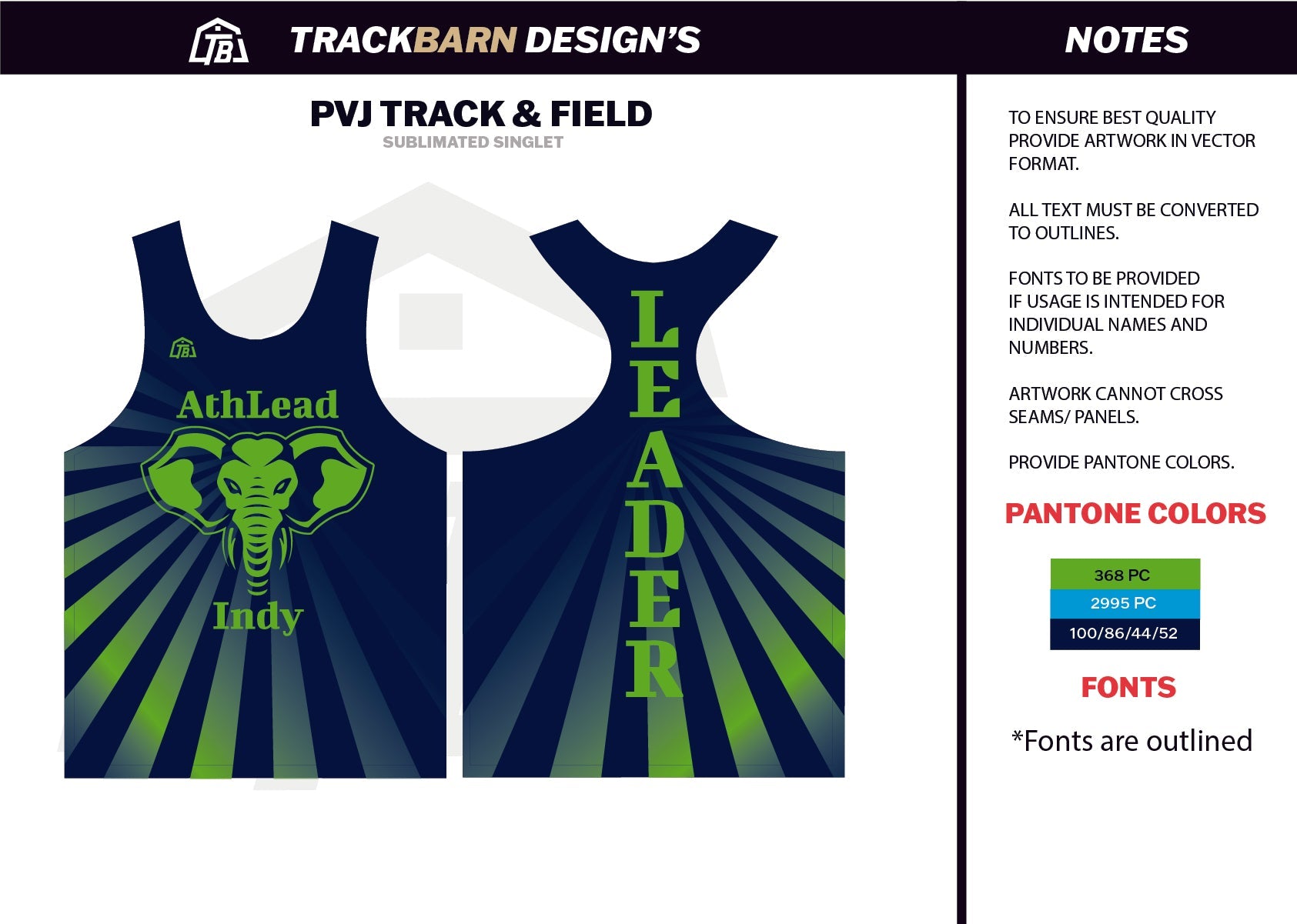AthLead-Indy- Mens Track Singlet