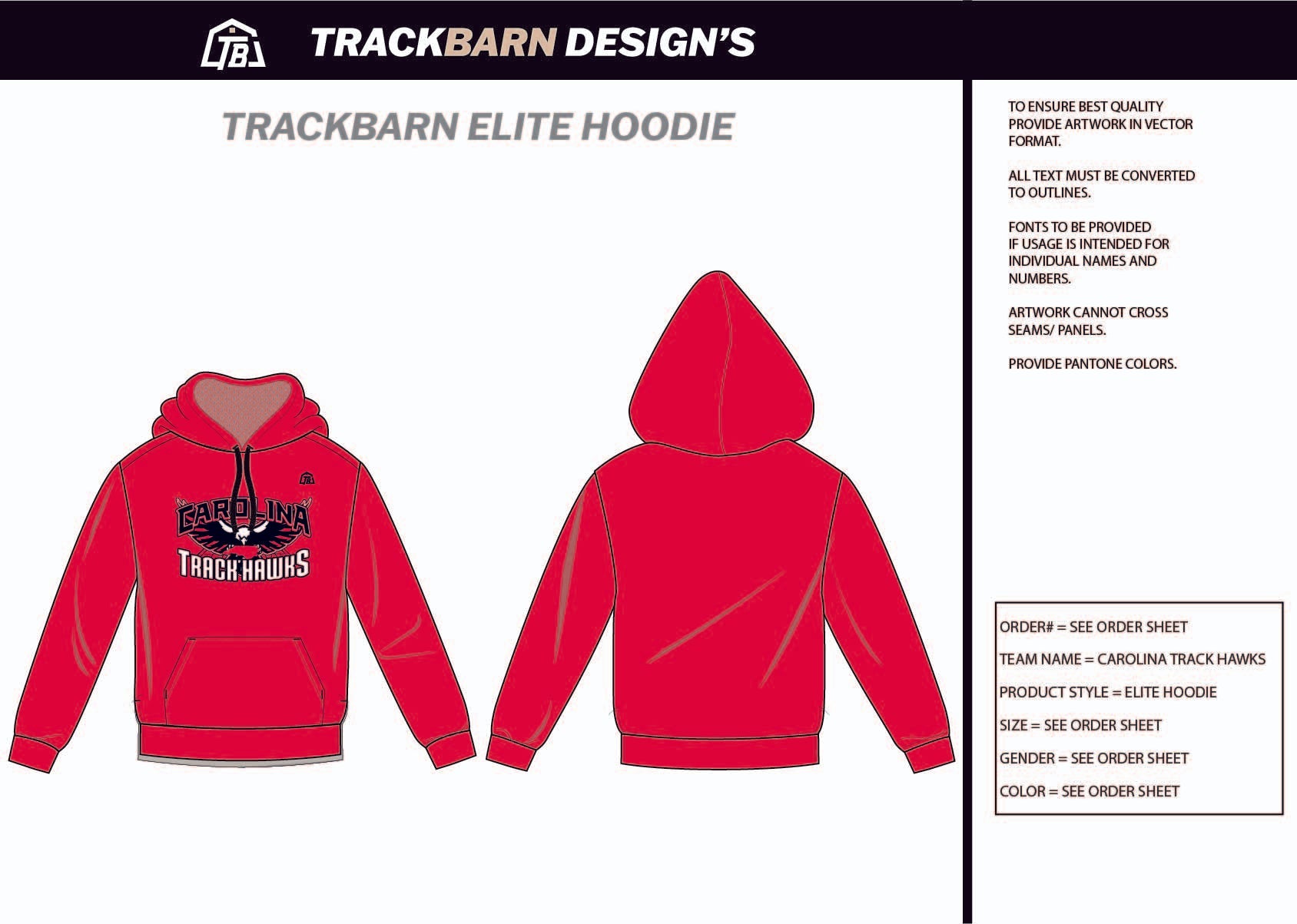 Carolina-Track-Hawks Youth Pullover Hoodie