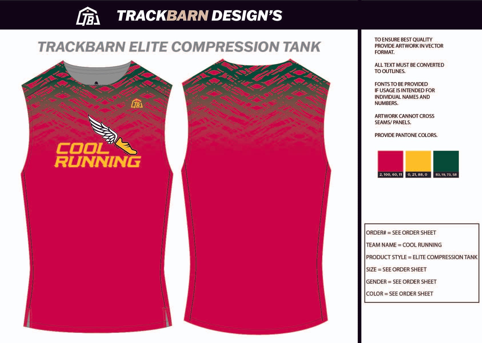Cool-Running- Mens Track Compression Tank