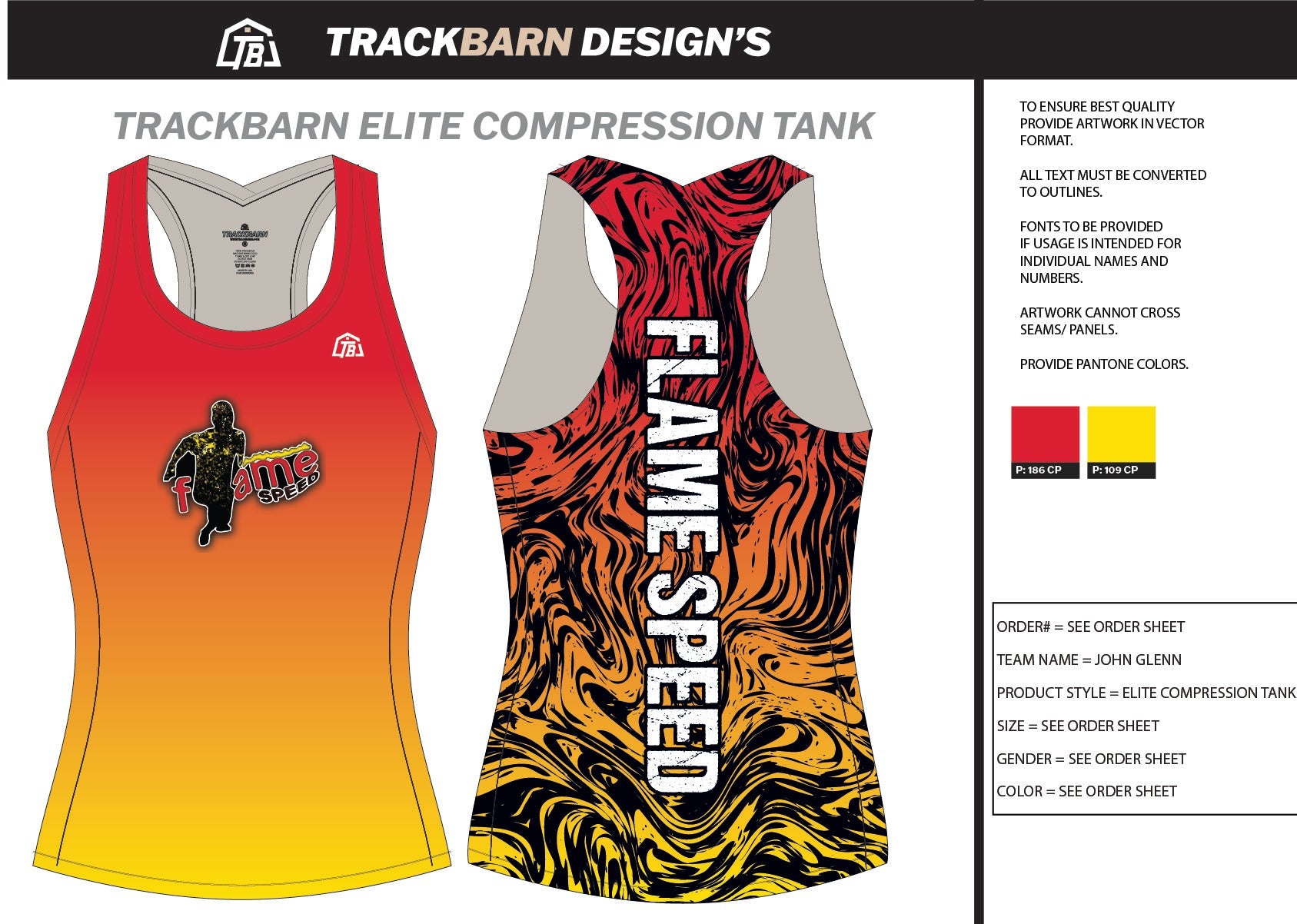 Flame-Speed- Mens Track Compression Tank