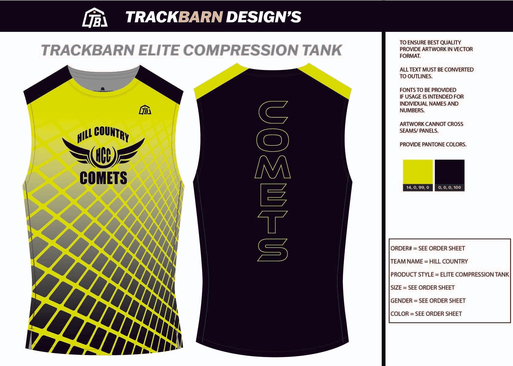 Hill-Country-Comets Youth Compression Tank ***UNIFORM