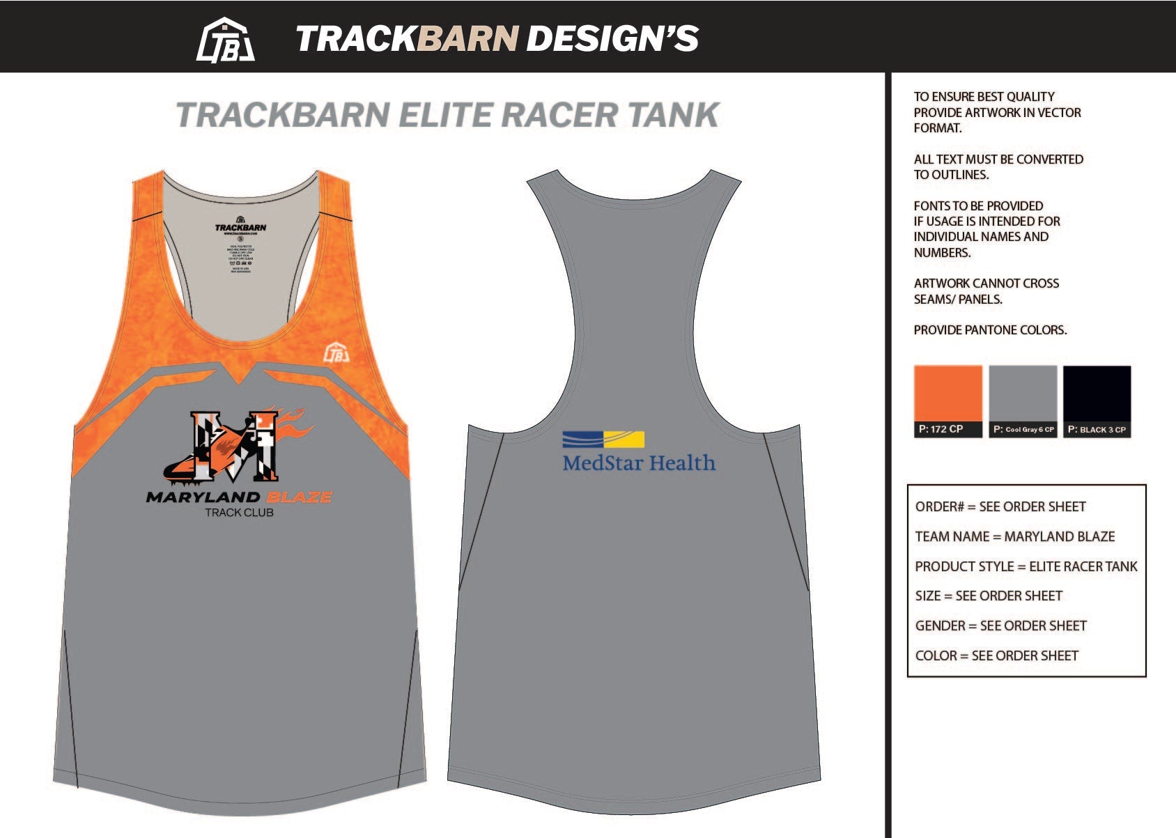 Maryland-Blaze- Mens Track Singlet