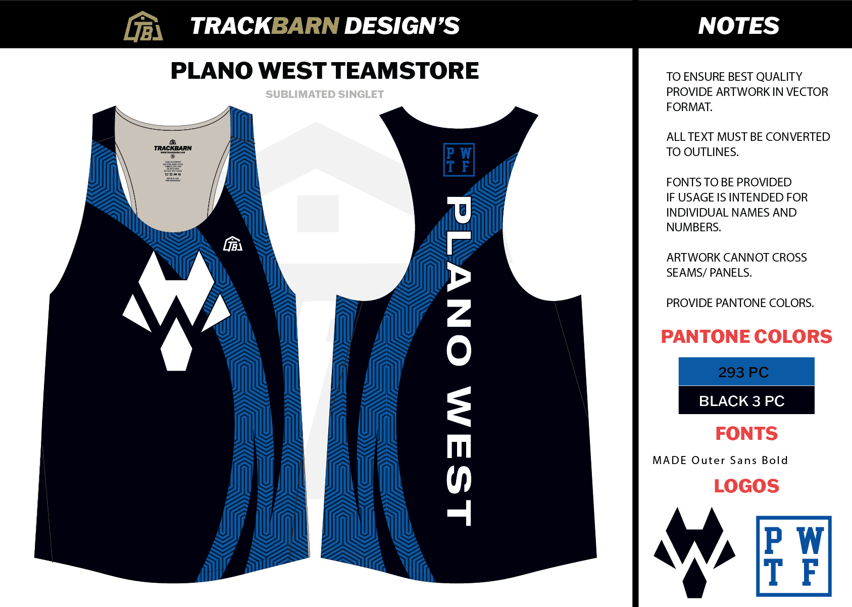 Plano-West- Youth Track Singlet